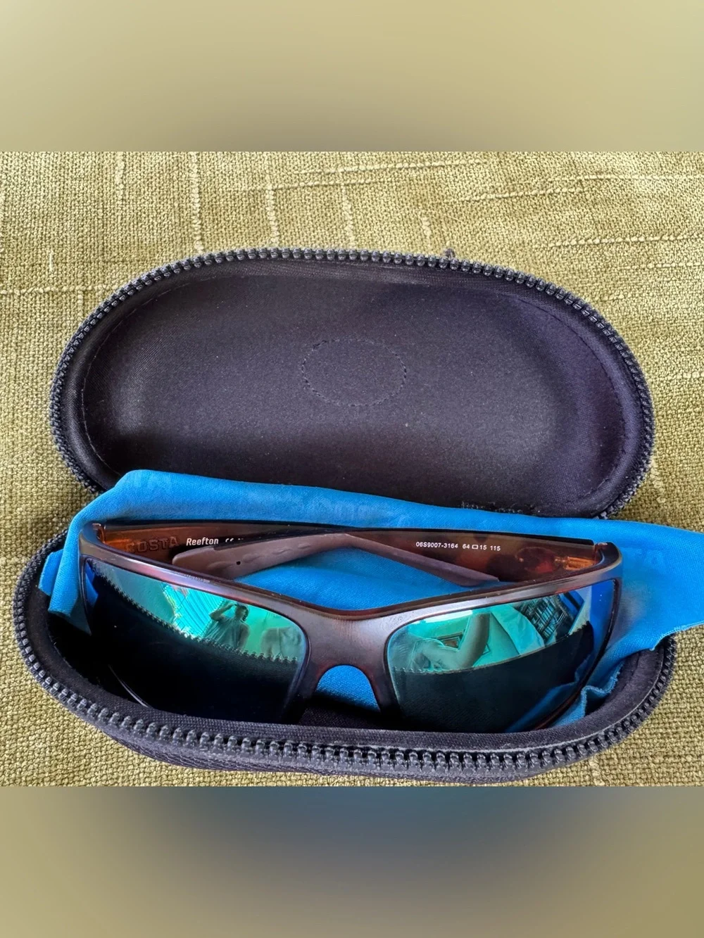 Costa Reefton 06S9007 Tortoise Frame Sunglasses Green Polarized Mirror Lenses